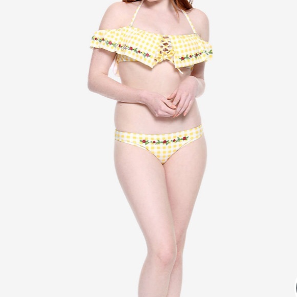 Disney Other - DISNEY Belle Yellow Gingham Swim Bottoms